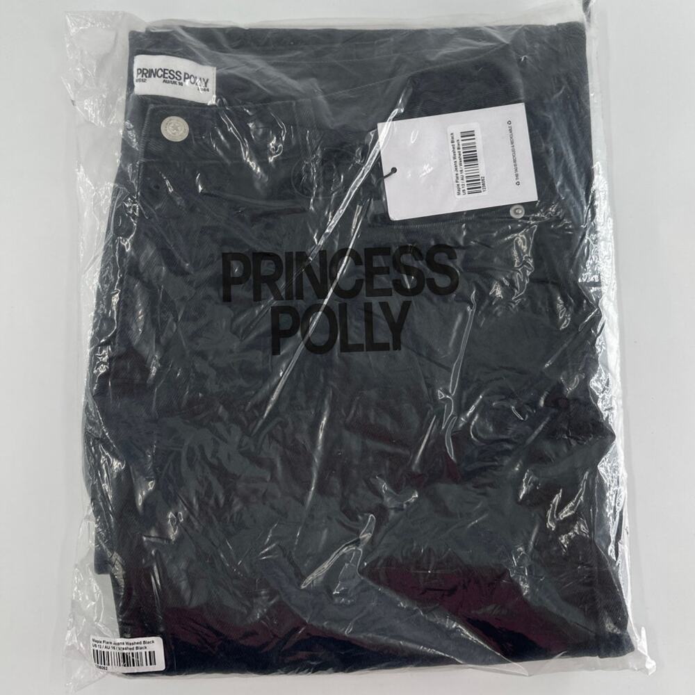 Princess Polly Women's Washed Black Maple Flare Jeans Size 12 - Picture 3 of 12